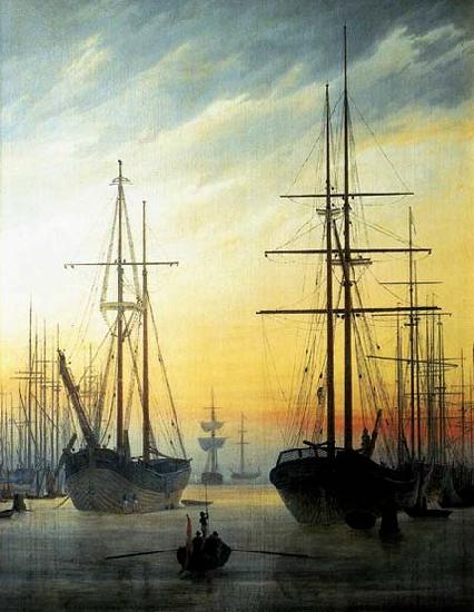 Caspar David Friedrich View of a Harbour . France oil painting art